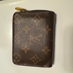 Louis Vuitton Brown Monogram Zip Coin Wallet